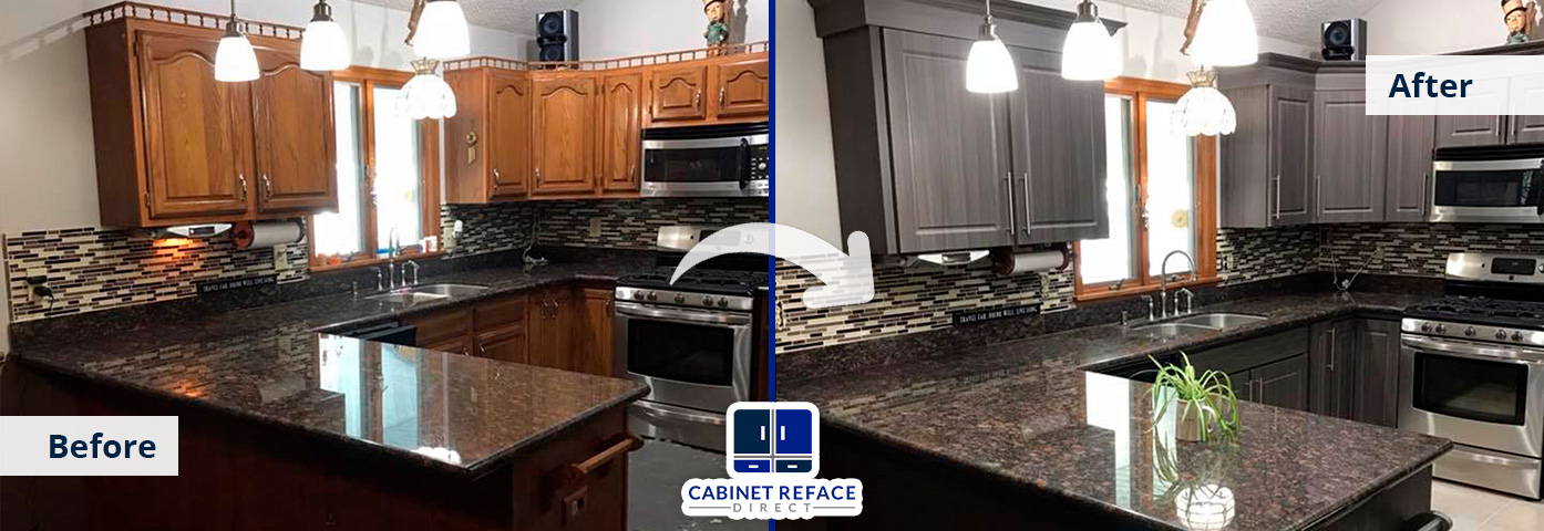 Estero Cabinet Refacing Before and After With Wooden Cabinets Turning to White Modern Cabinets